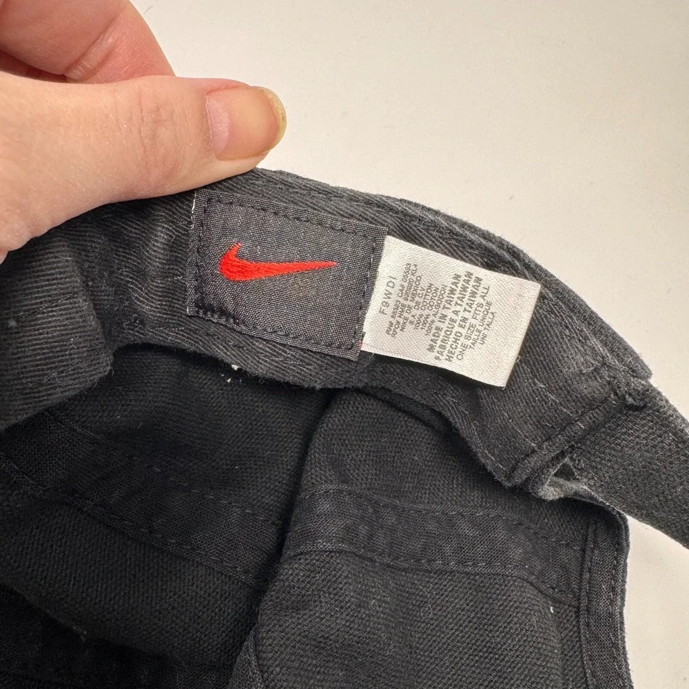 Nike Hat Black Youth One Size Adjustable Swoosh Cap‎ Embroidery Logo